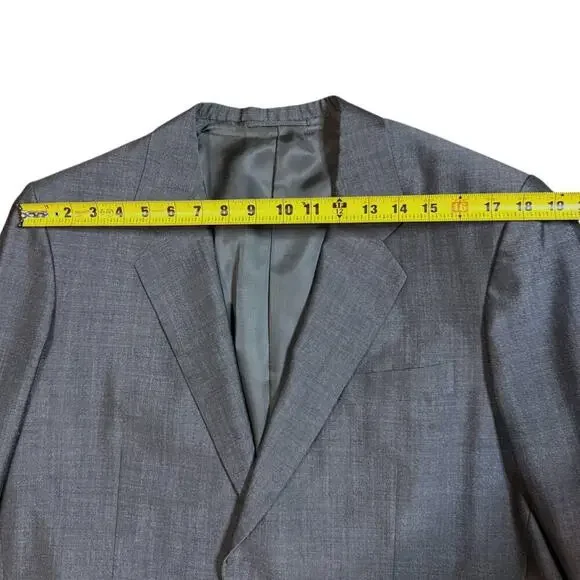 VTG G Handleman 2-Piece Suit Mens Gray Semi-Sharkskin Custom Made Size 44
